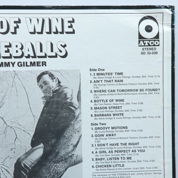 The Fireballs Featuring Jimmy Gilmer – Bottle Of Wine - 12" Vinyl LP (SD 33-239) - Picture 4 of 11